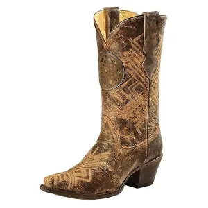 Corral Women's Dreamcatcher Fringe Cowgirl Boot Snip Toe - R1359