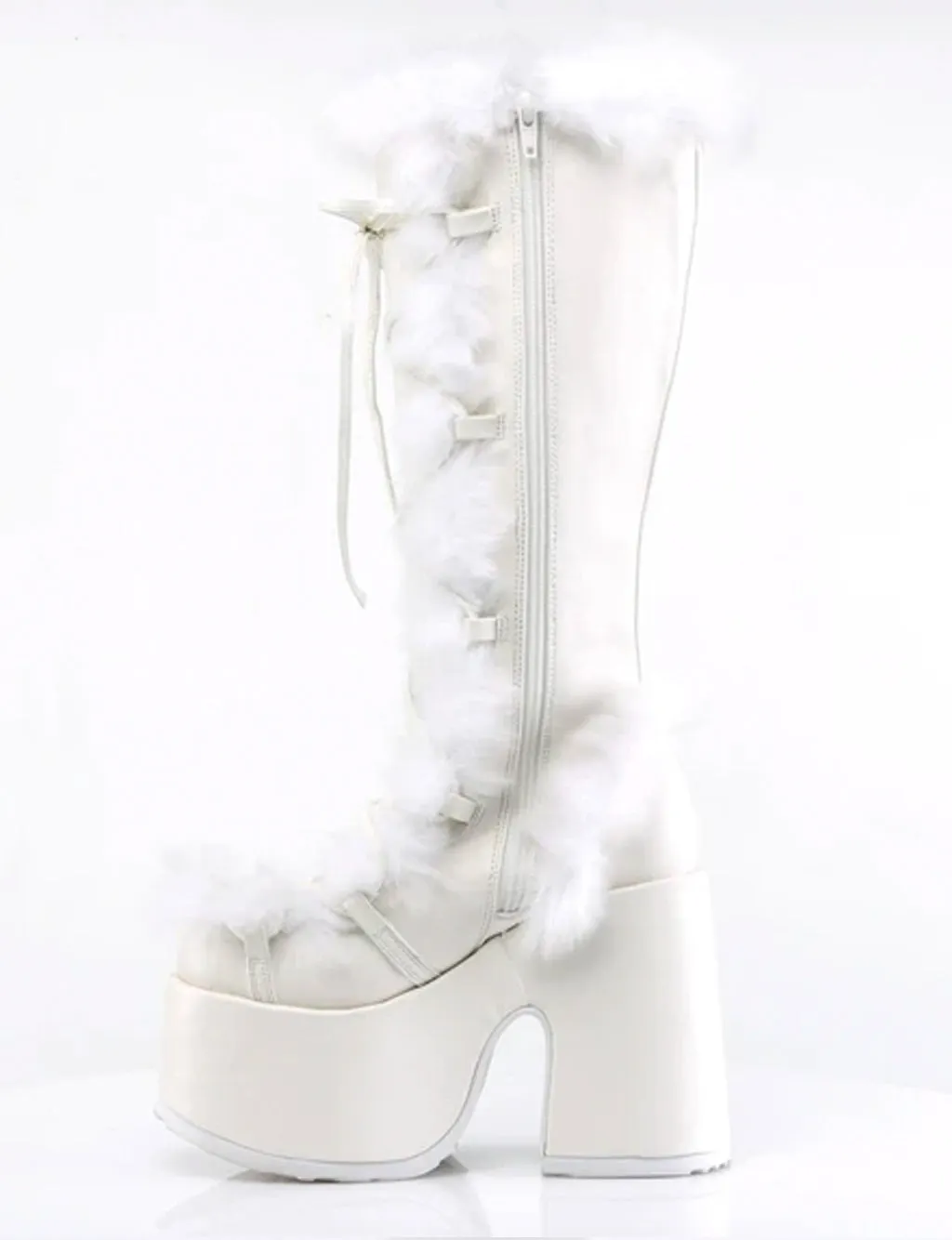 DEMONIA CAMEL 311 PLATFORM BOOTS - WHITE