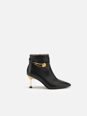 EP YAYING Pin Buckle Booties in Leather