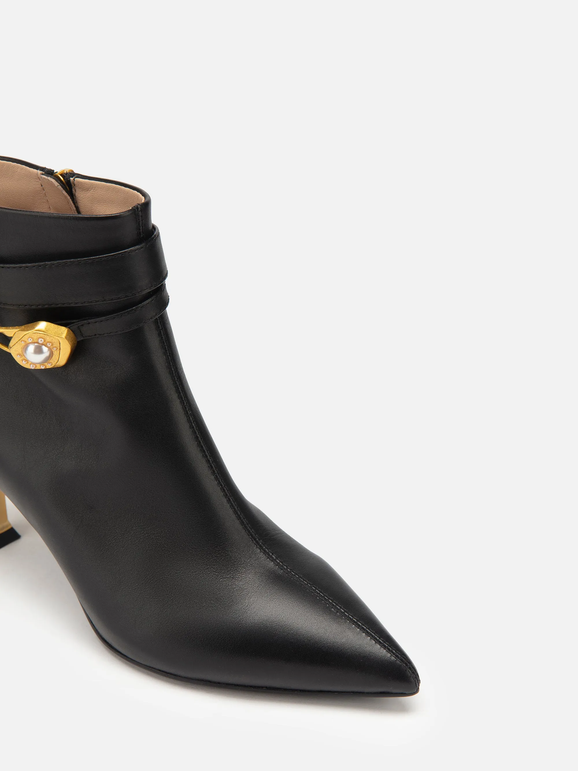 EP YAYING Pin Buckle Booties in Leather