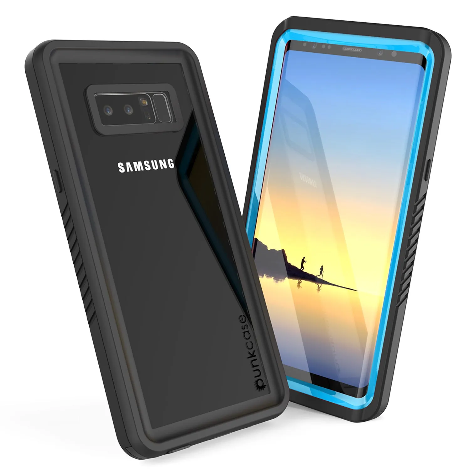 Galaxy Note 8 Anti-Shock Screen Protector Slim-Fit Case [Light Blue]