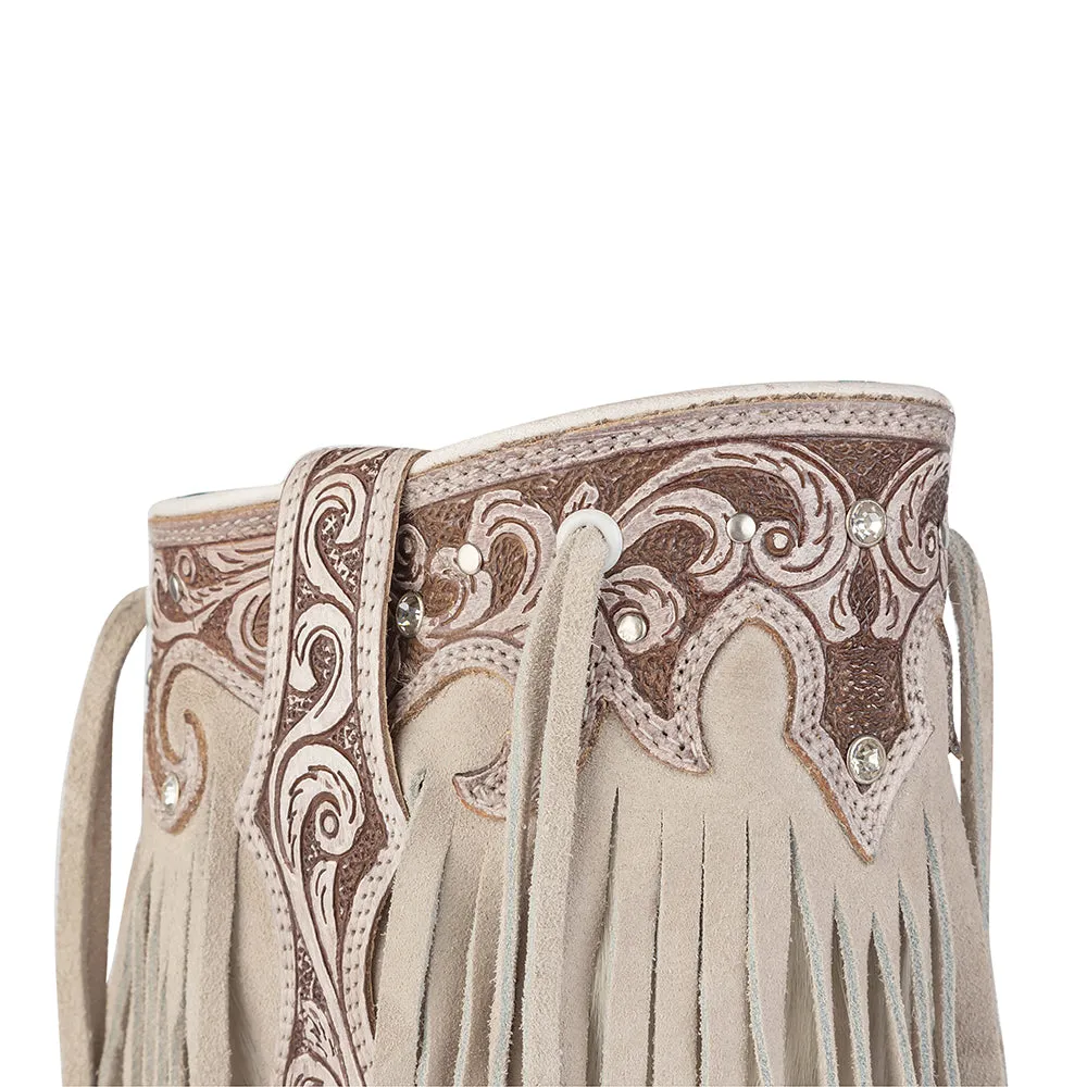 Hannah Canyon Fringed Hand-tooled Boots