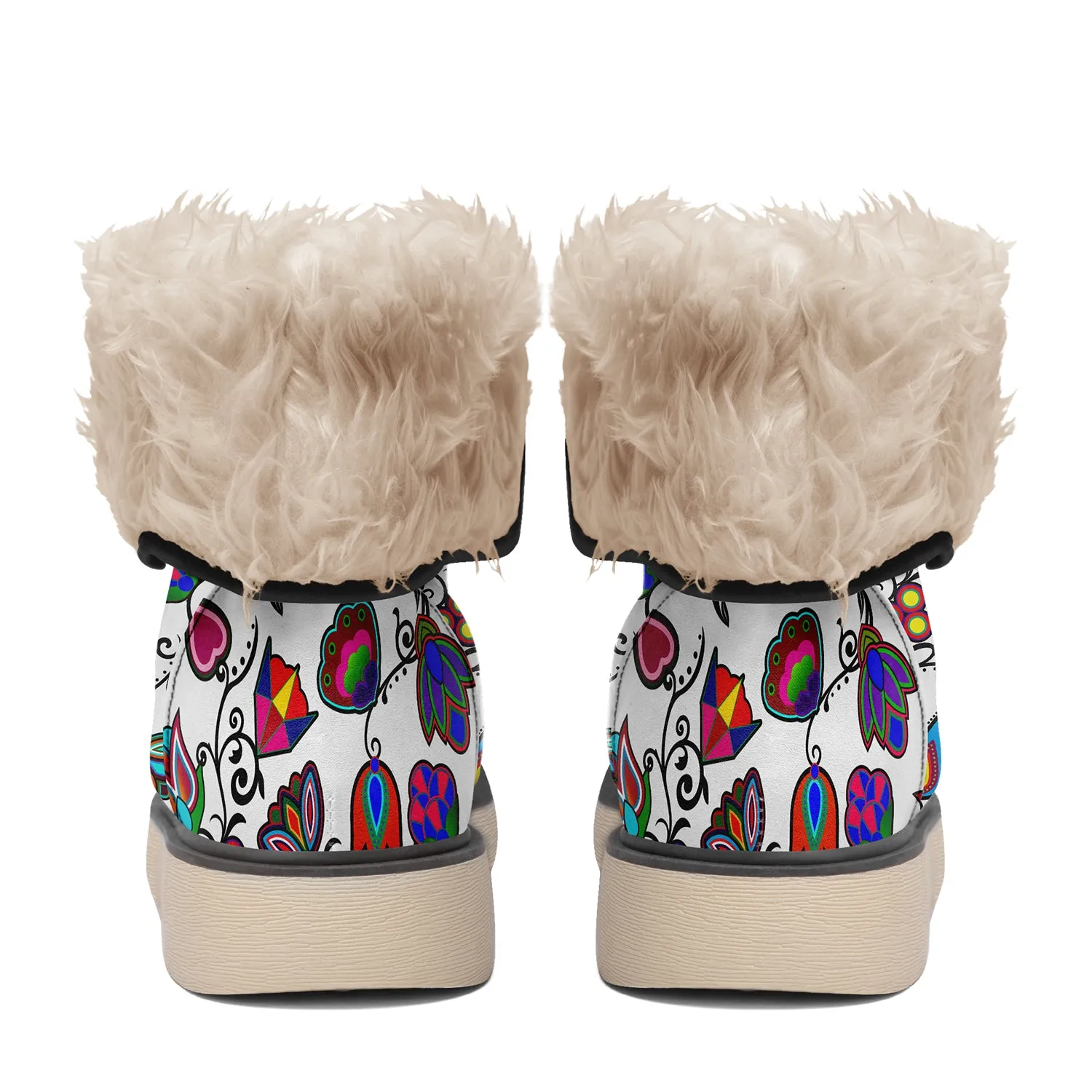 Indigenous Paisley White Polar Winter Boots