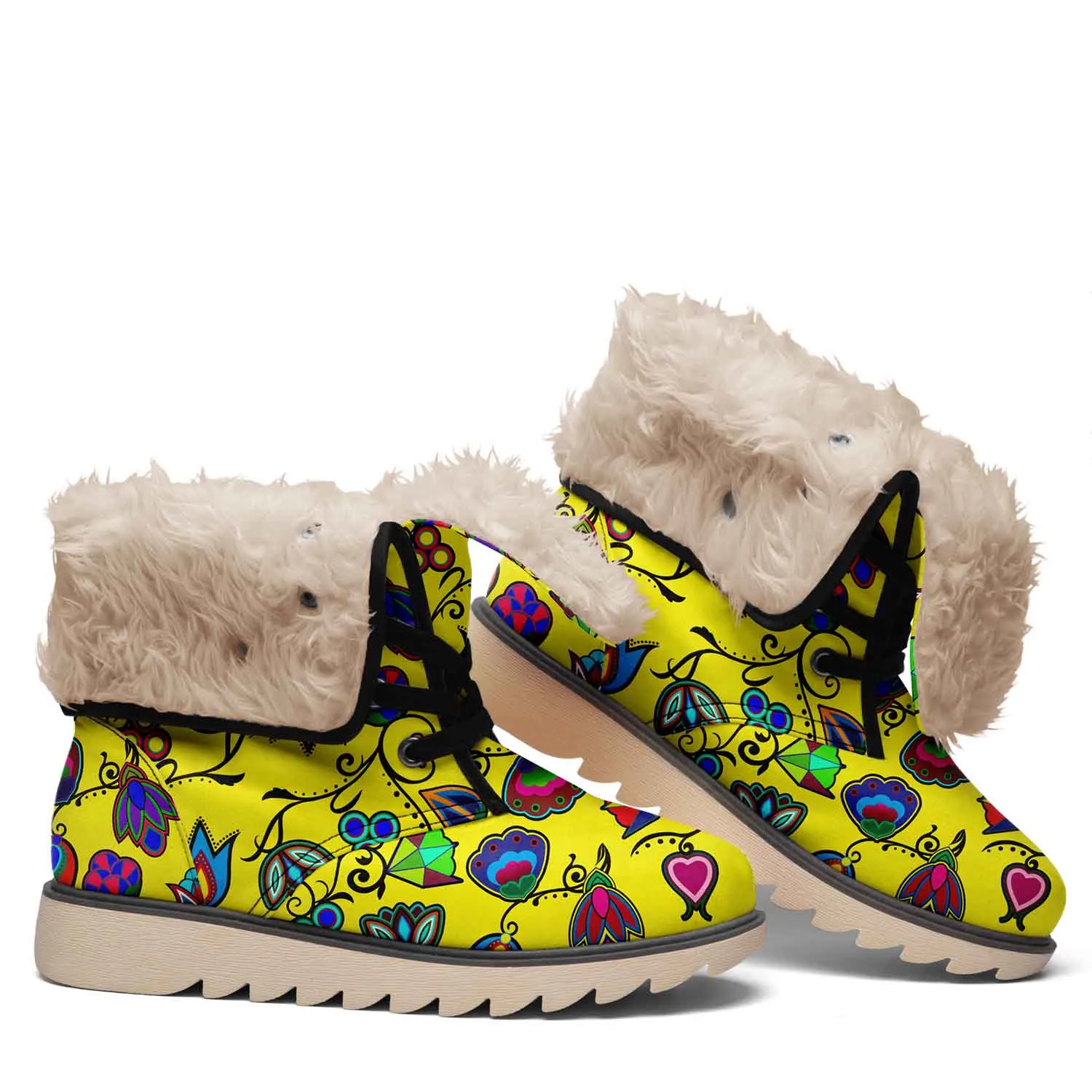 Indigenous Paisley Yellow Polar Winter Boots