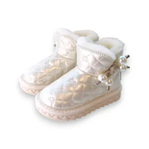 Ivory Pearl Charm Quilted Boot