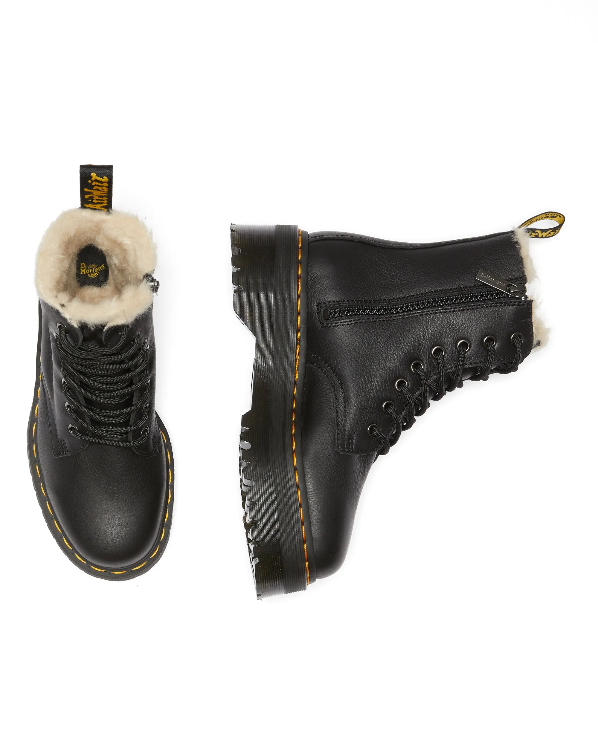 Jadon Fur Lined Black Pisa Platform Boots