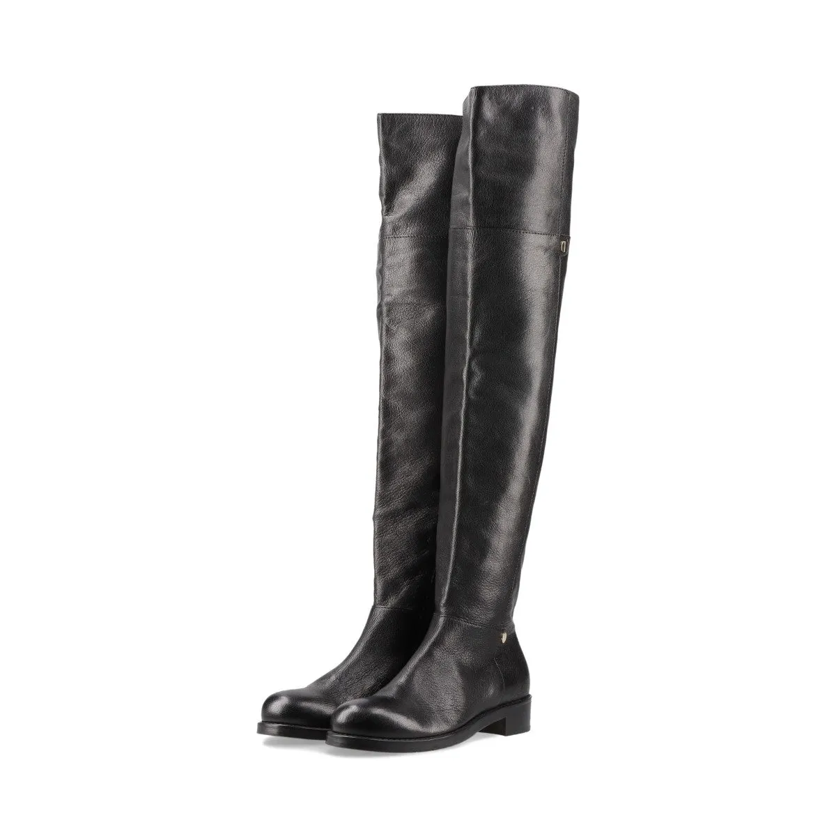 Jimmy Choo Leather Long Boots Black