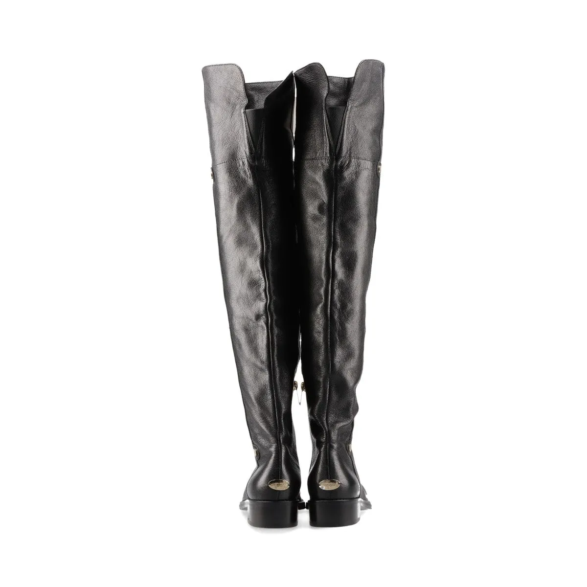 Jimmy Choo Leather Long Boots Black