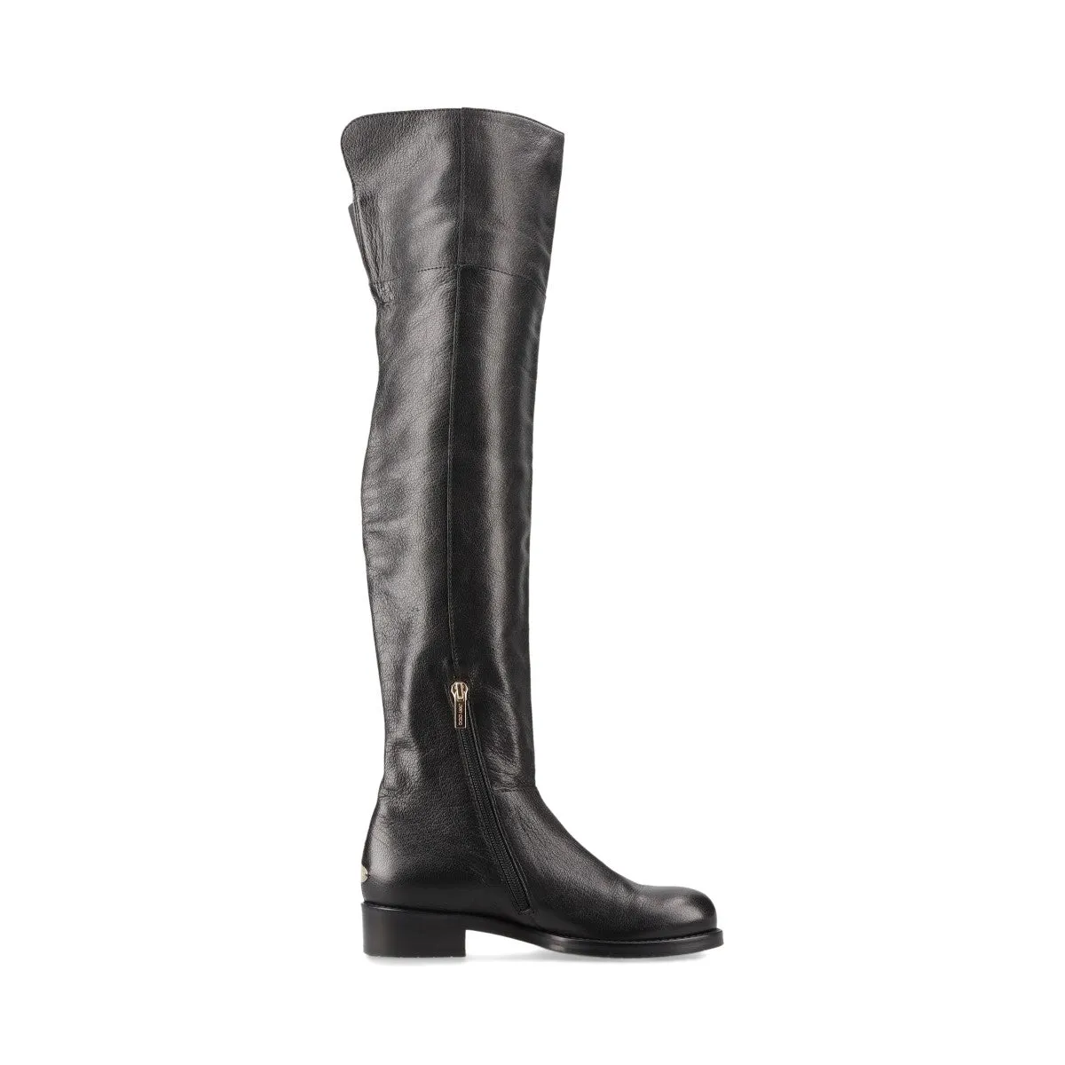 Jimmy Choo Leather Long Boots Black