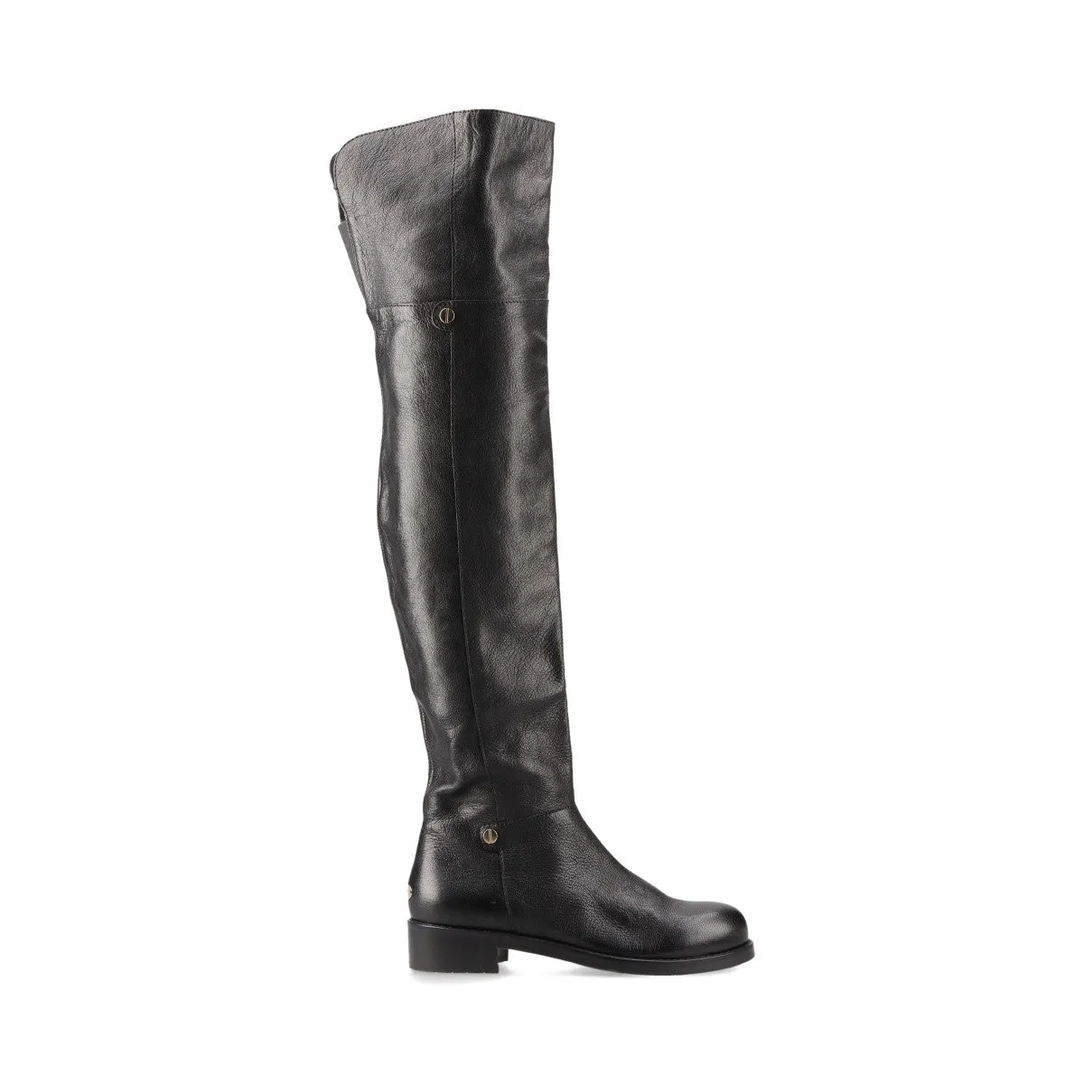 Jimmy Choo Leather Long Boots Black