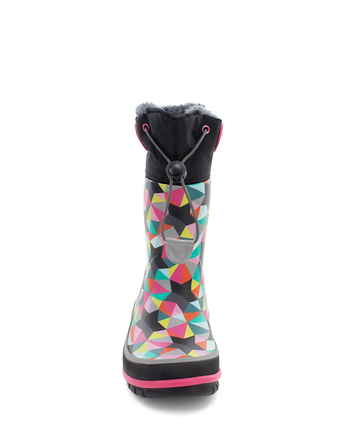 Kids Neoprene Faux Fur Cold Weather Boot - Black/Pink