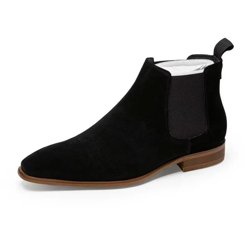 Luxury Leather Chic Fur-Lined Chelsea Boots