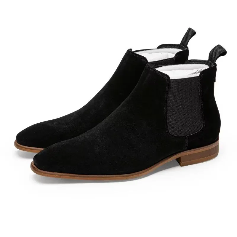 Luxury Leather Chic Fur-Lined Chelsea Boots