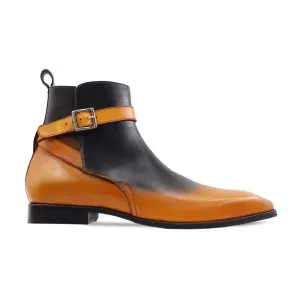 Meltem - Men's Tan and Black Calf Leather Jodhpur Boot