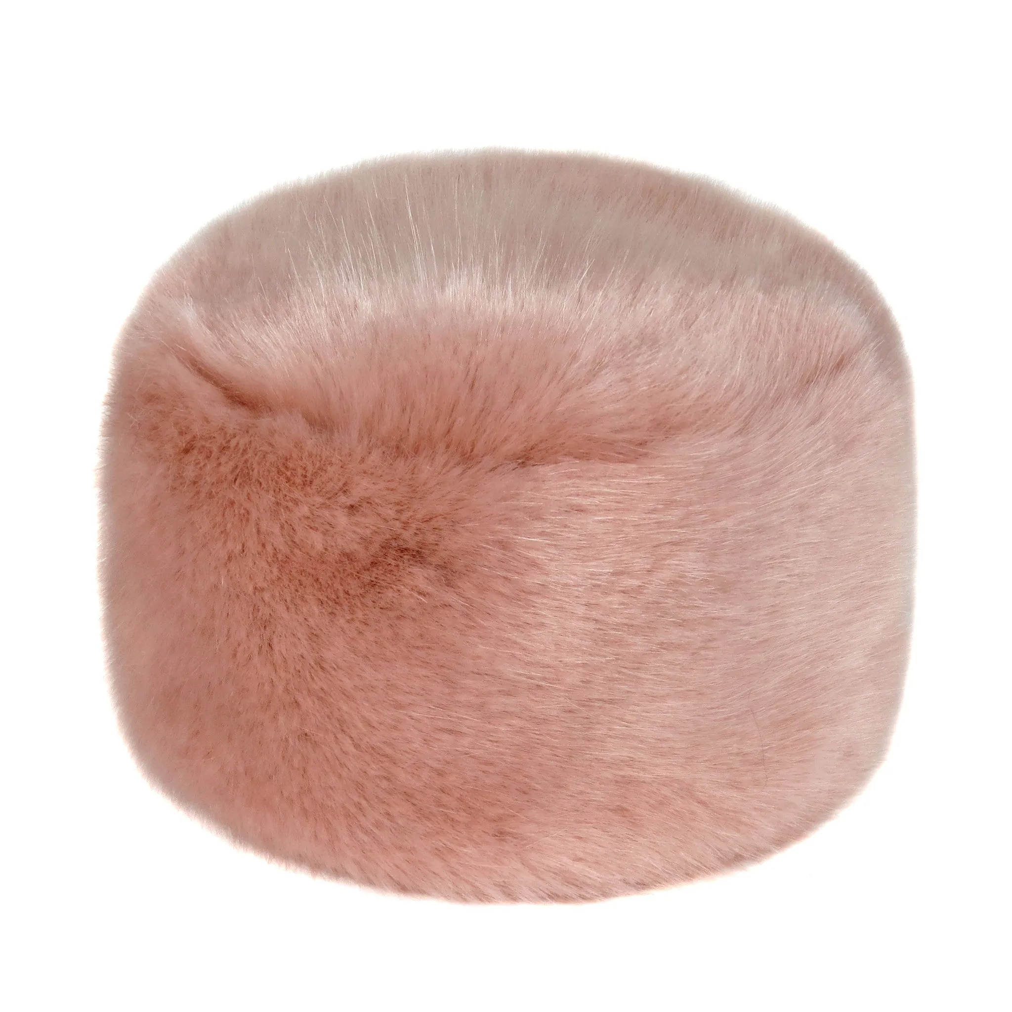 Pink Children's Faux Fur Pillbox Hat