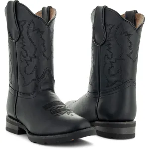 Soto Boots K4004 Buckaroo Kids Cowboy Boots Black