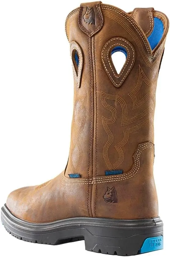 Steel Blue Men's Blue Heeler Met Steel Toe Boots, Brown