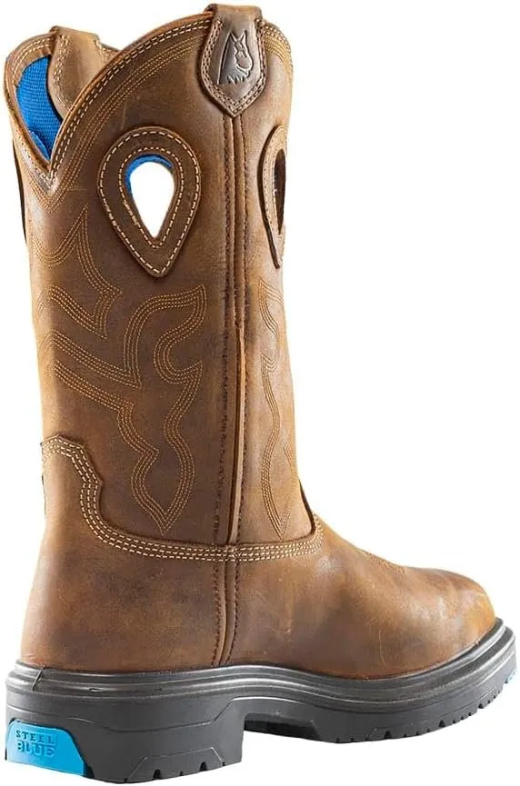 Steel Blue Men's Blue Heeler Met Steel Toe Boots, Brown