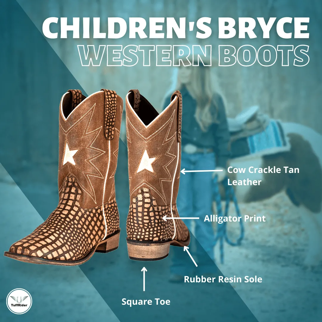 TuffRider Toddlers Bryce Star Embroidered Printed Square Toe Western Boots