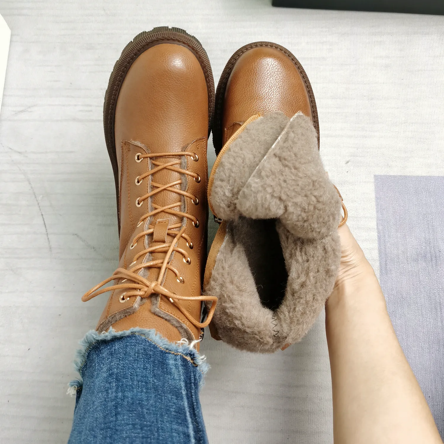 USS Shoes Asly Women's Wool Fur Ankle Boots