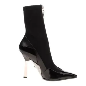 Versace Black Leather Ankle Sock Boots EU 38