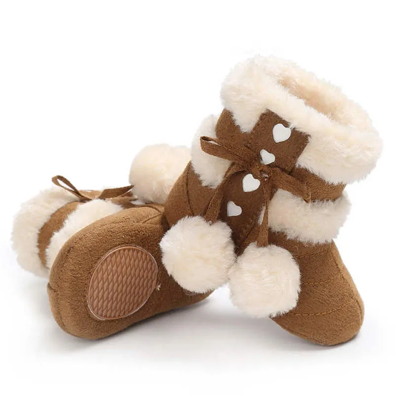 Warm Plush Cotton Rubber Kids Soft Sole Boots