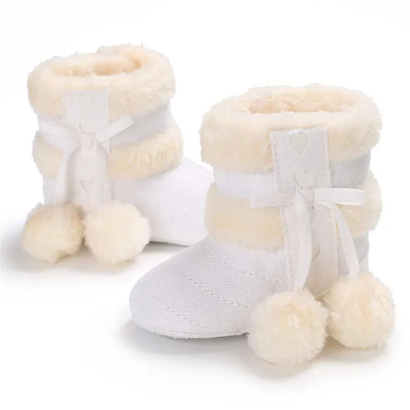 Warm Plush Cotton Rubber Kids Soft Sole Boots