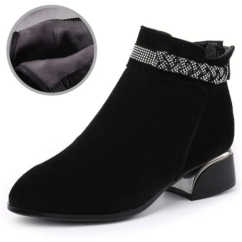 Women Stylish Leather Ankle Autumn Boot