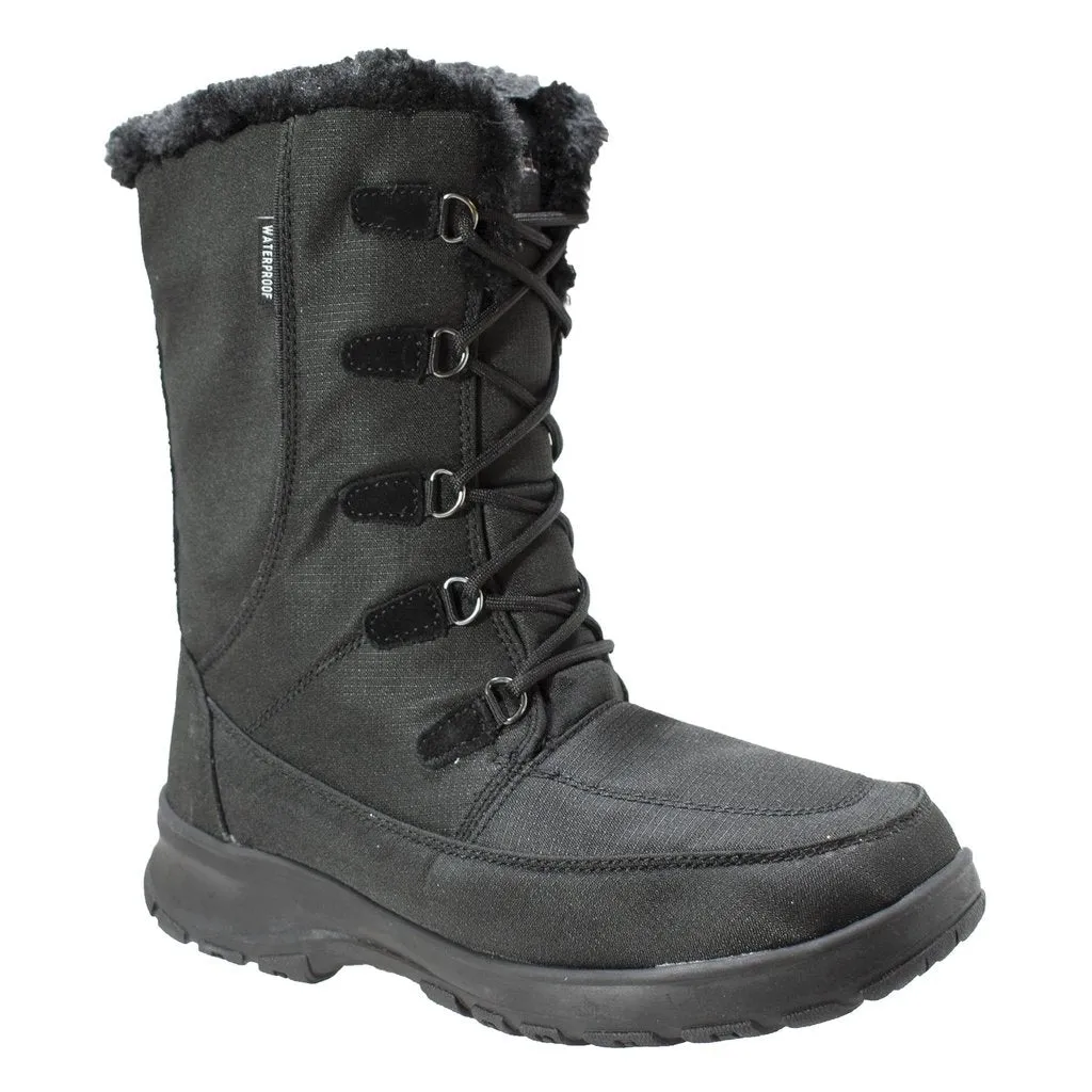 Womens Waterproof Nylon Winter Leather Boots